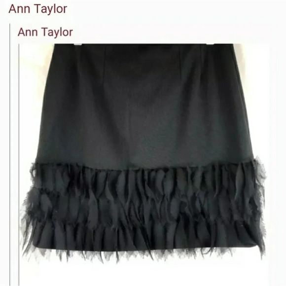 ANN TAYLOR Black Feather Mini Skirt 4P - Picture 1 of 6